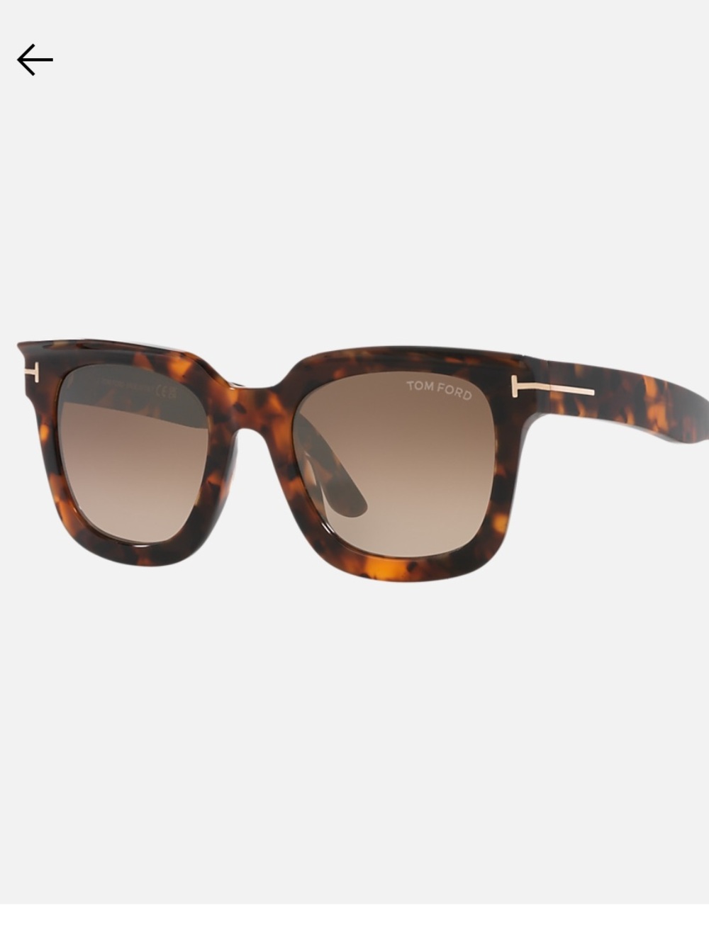 Tom Ford Tortoiseshell Sunglasses with Brown Gradient Lenses
